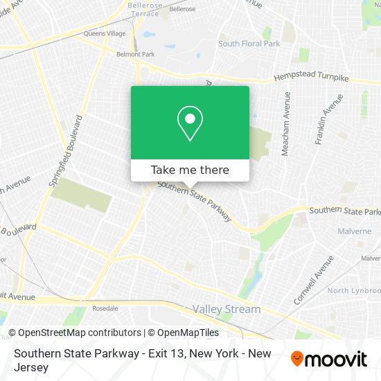 Southern State Parkway - Exit 13 map
