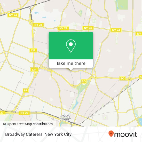 Broadway Caterers map