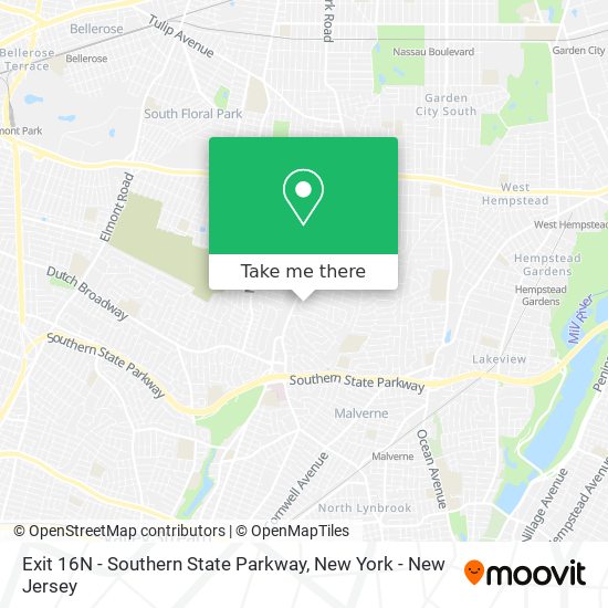 Mapa de Exit 16N - Southern State Parkway
