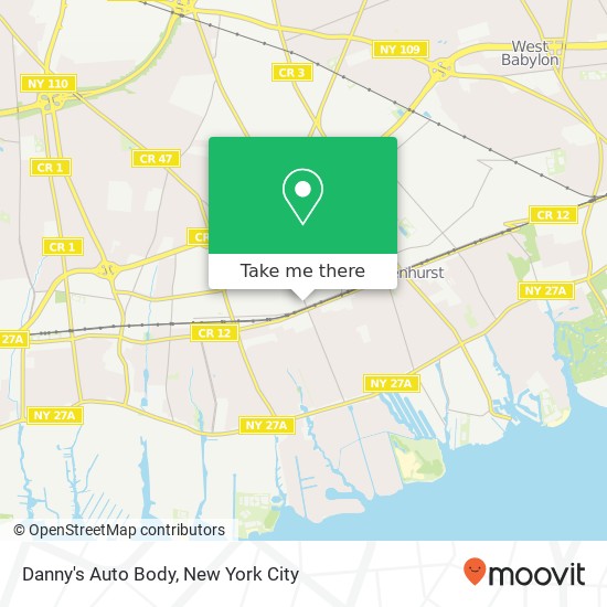 Danny's Auto Body map