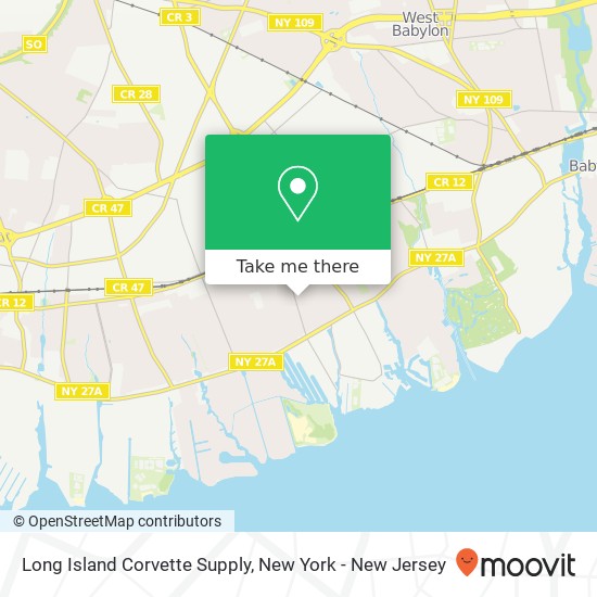 Mapa de Long Island Corvette Supply