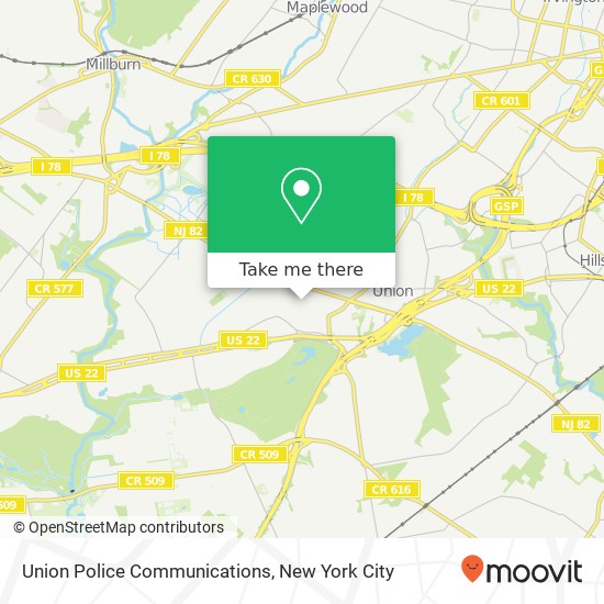 Union Police Communications map