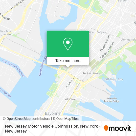 New Jersey Motor Vehicle Commission map