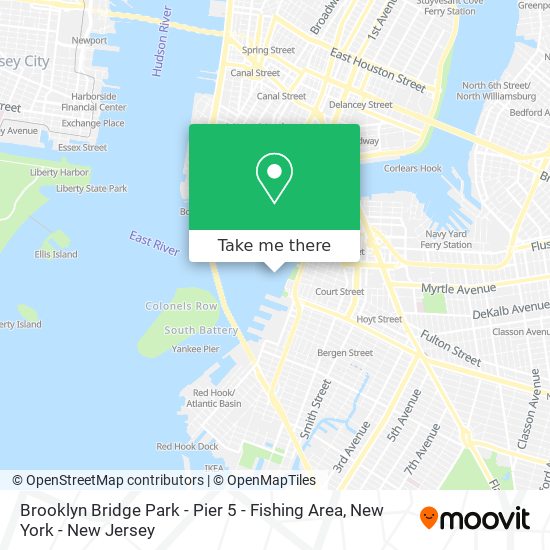 Mapa de Brooklyn Bridge Park - Pier 5 - Fishing Area