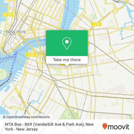 Mapa de MTA Bus - B69 (Vanderbilt Ave & Park Ave)