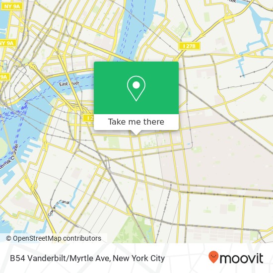 B54 Vanderbilt/Myrtle Ave map