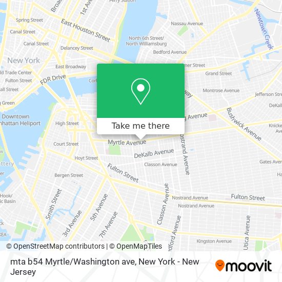 Mapa de mta b54 Myrtle/Washington ave