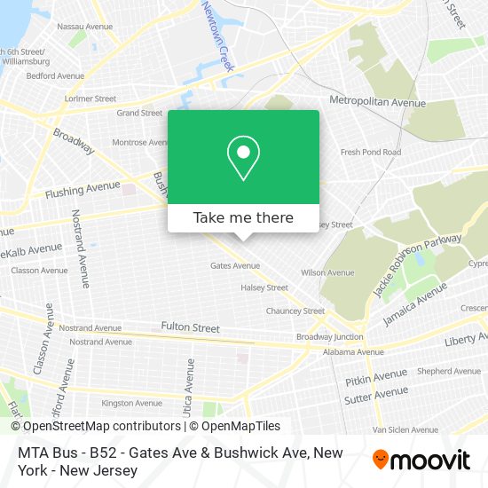 MTA Bus - B52 - Gates Ave & Bushwick Ave map