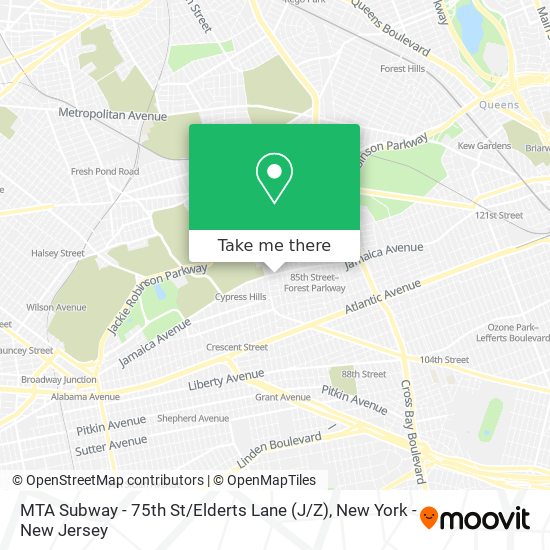 MTA Subway - 75th St / Elderts Lane (J / Z) map