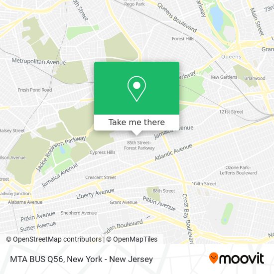 MTA BUS Q56 map