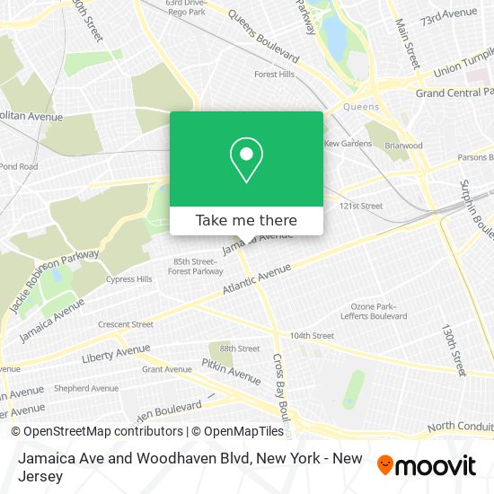 Jamaica Ave and Woodhaven Blvd map