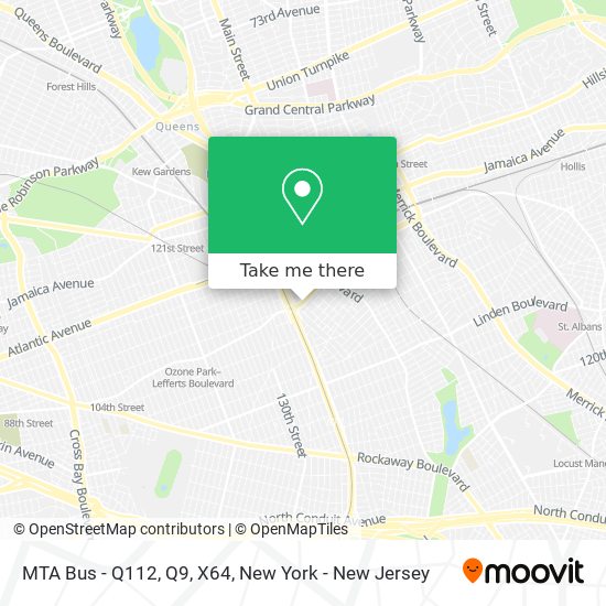 MTA Bus - Q112, Q9, X64 map