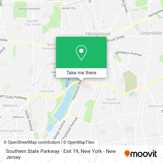 Southern State Parkway - Exit 19 map