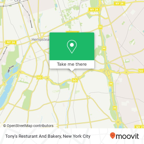 Mapa de Tony's Resturant And Bakery