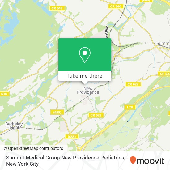Summit Medical Group New Providence Pediatrics map