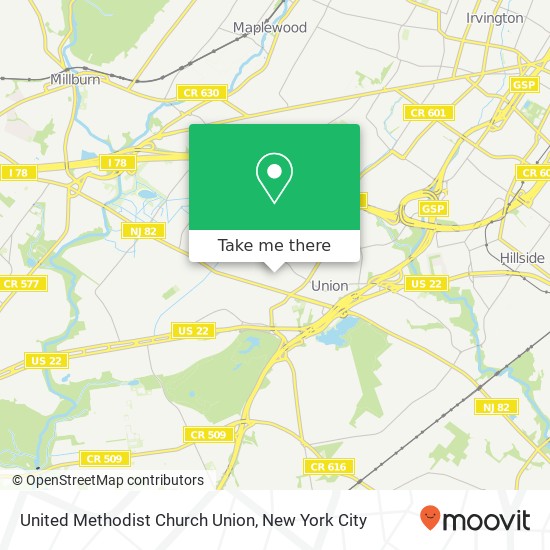 Mapa de United Methodist Church Union