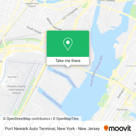 Port Newark Auto Terminal map