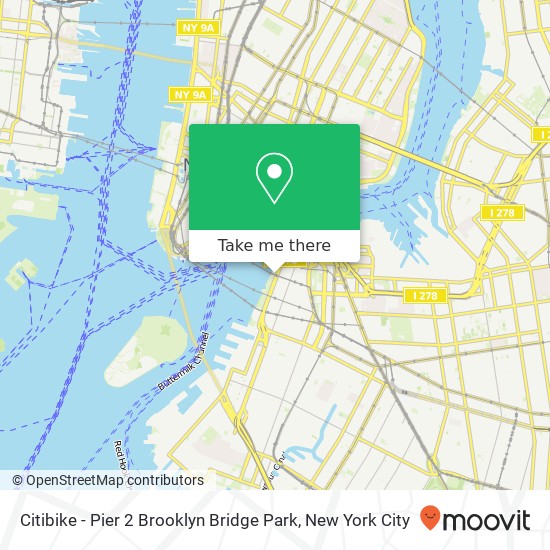 Mapa de Citibike - Pier 2 Brooklyn Bridge Park