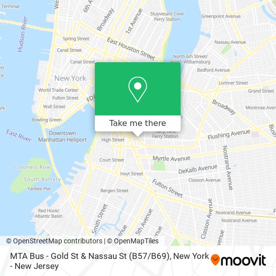 MTA Bus - Gold St & Nassau St (B57 / B69) map