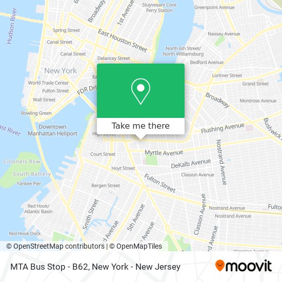 Mapa de MTA Bus Stop - B62