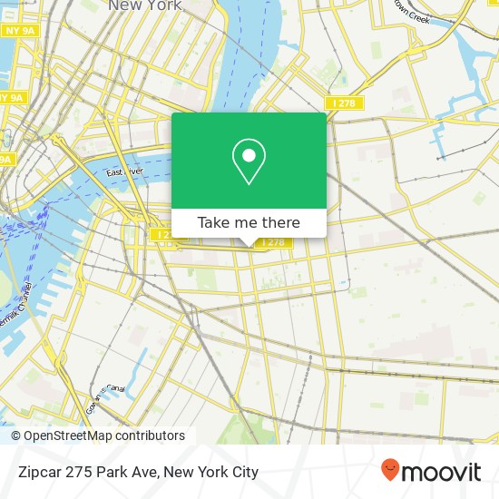 Zipcar 275 Park Ave map