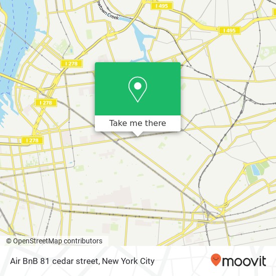 Mapa de Air BnB 81 cedar street