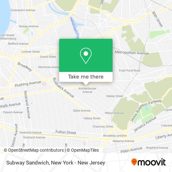 Subway Sandwich map