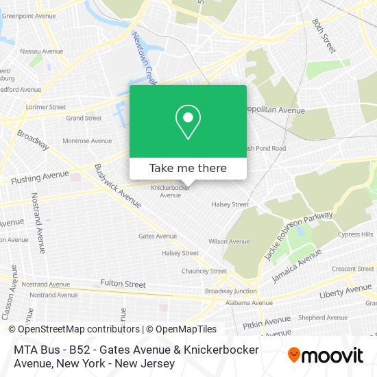 Mapa de MTA Bus - B52 - Gates Avenue & Knickerbocker Avenue