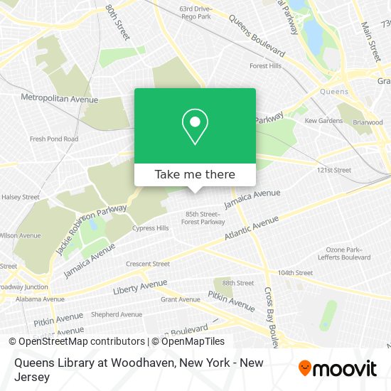 Queens Library at Woodhaven map