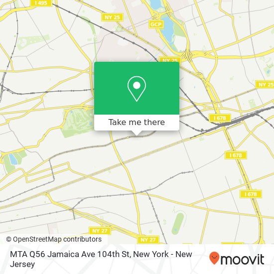 MTA Q56 Jamaica Ave 104th St map