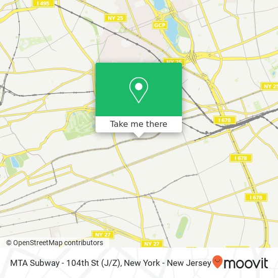 MTA Subway - 104th St (J/Z) map
