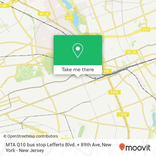 Mapa de MTA Q10 bus stop Lefferts Blvd. + 89th Ave