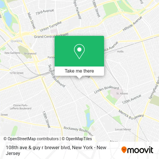Mapa de 108th ave & guy r brewer blvd