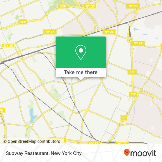 Subway Restaurant map