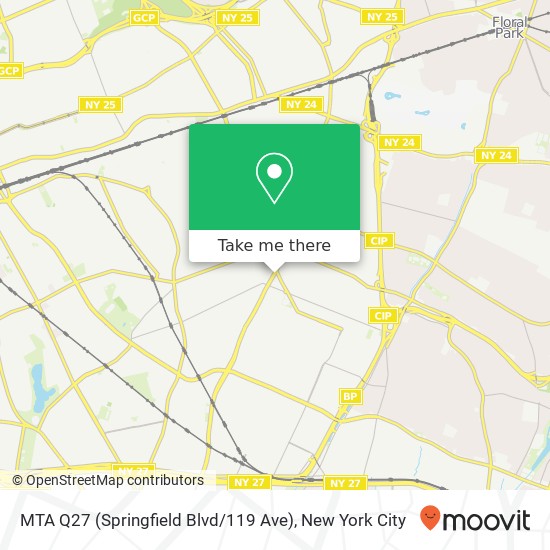 MTA Q27 (Springfield Blvd / 119 Ave) map