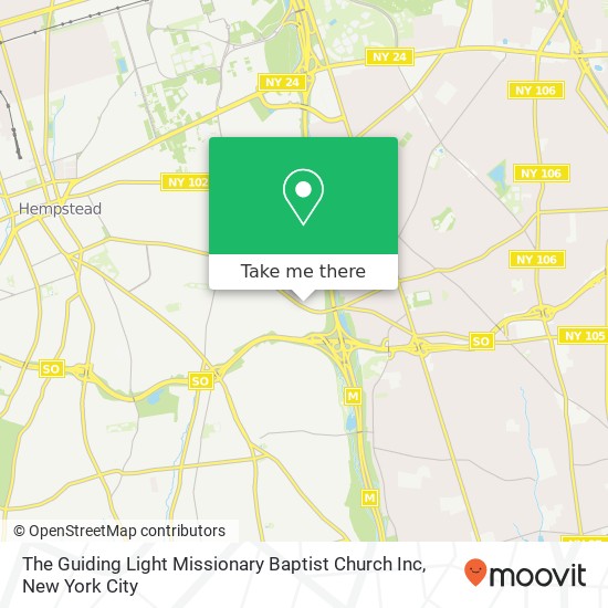 Mapa de The Guiding Light Missionary Baptist Church Inc