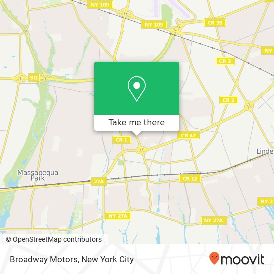 Broadway Motors map