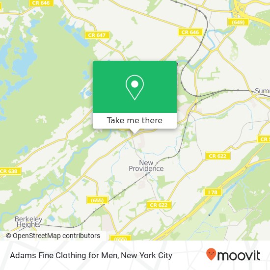 Mapa de Adams Fine Clothing for Men