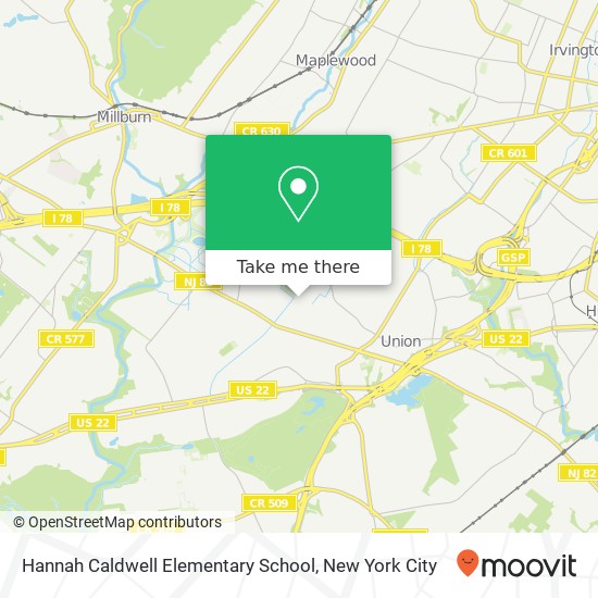 Hannah Caldwell Elementary School map