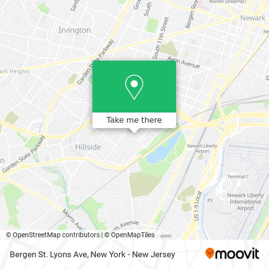 Mapa de Bergen St. Lyons Ave
