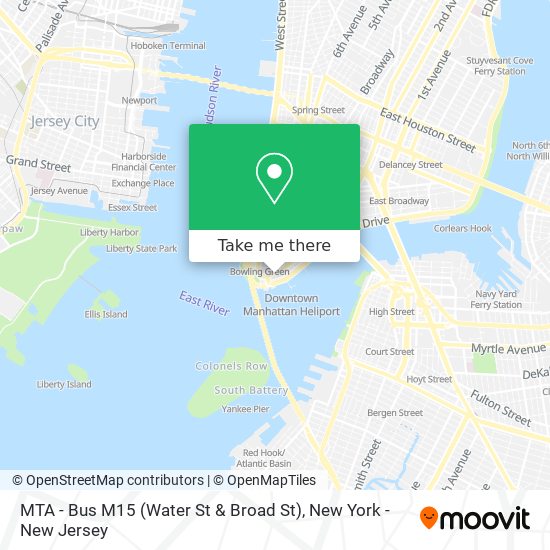 MTA - Bus M15 (Water St &  Broad St) map