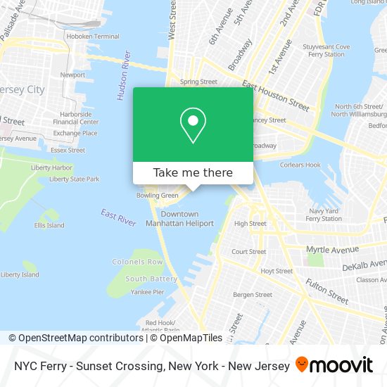 Mapa de NYC Ferry - Sunset Crossing