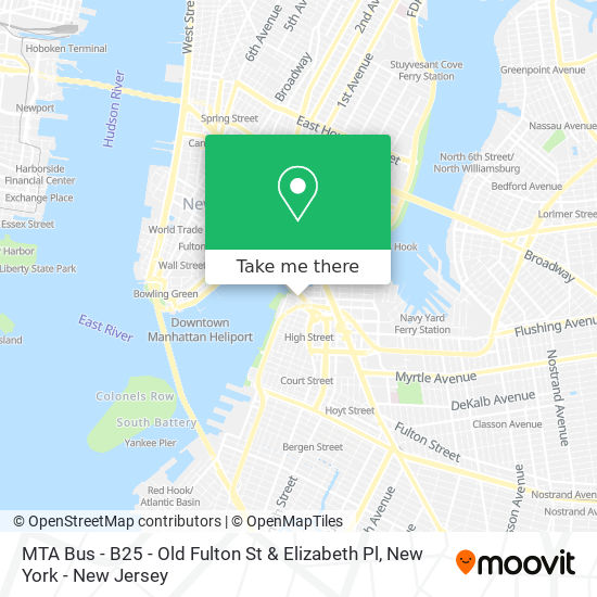 Mapa de MTA Bus - B25 - Old Fulton St & Elizabeth Pl