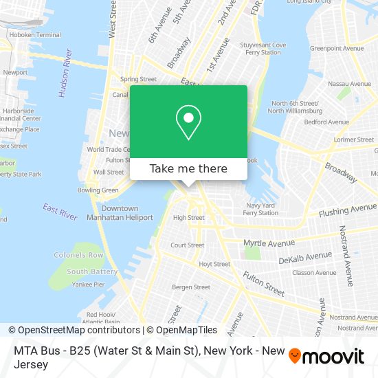 MTA Bus - B25 (Water St & Main St) map