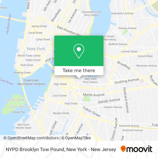 NYPD Brooklyn Tow Pound map