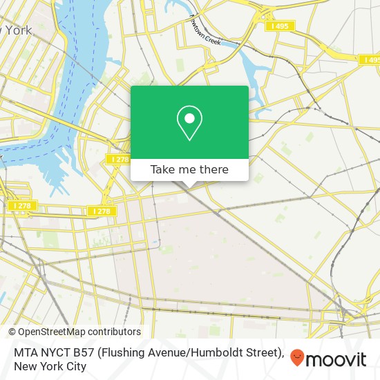 Mapa de MTA NYCT B57 (Flushing Avenue / Humboldt Street)
