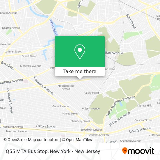 Q55 MTA Bus Stop map