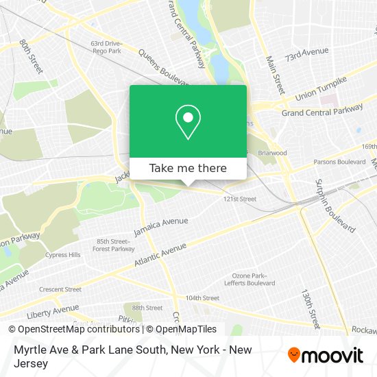 Myrtle Ave & Park Lane South map