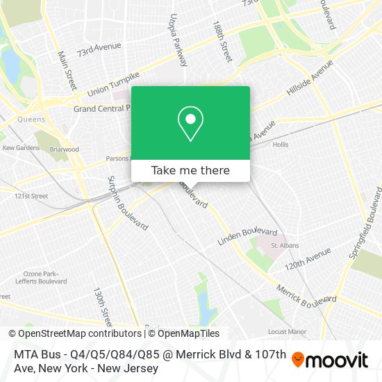 Mapa de MTA Bus - Q4 / Q5 / Q84 / Q85 @ Merrick Blvd & 107th Ave