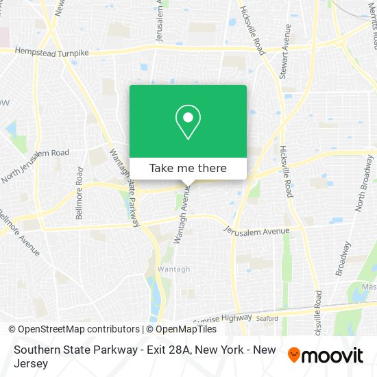 Southern State Parkway - Exit 28A map